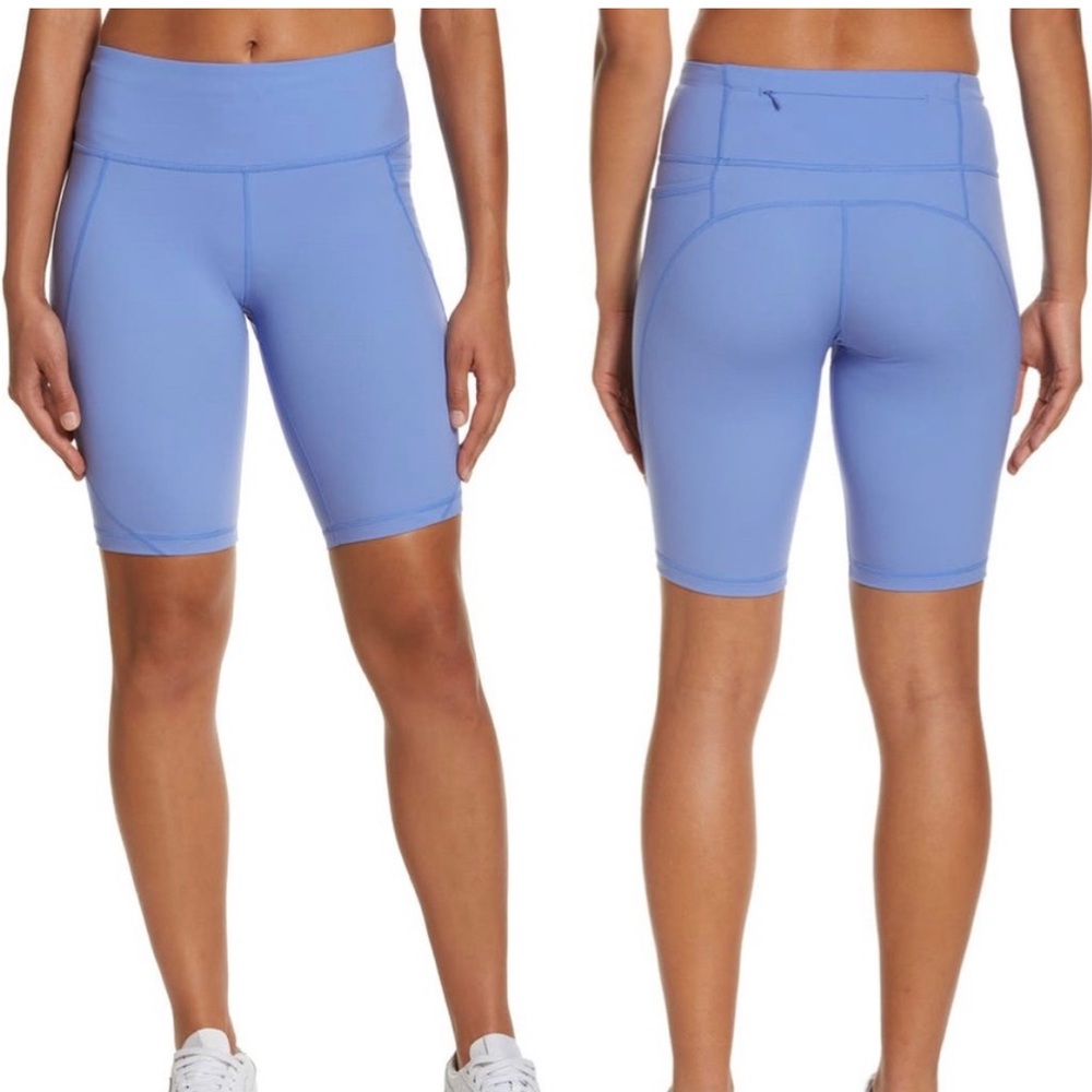 Sweaty Betty London Power Pocket Bike Shorts size S cornflower blue 9” inseam